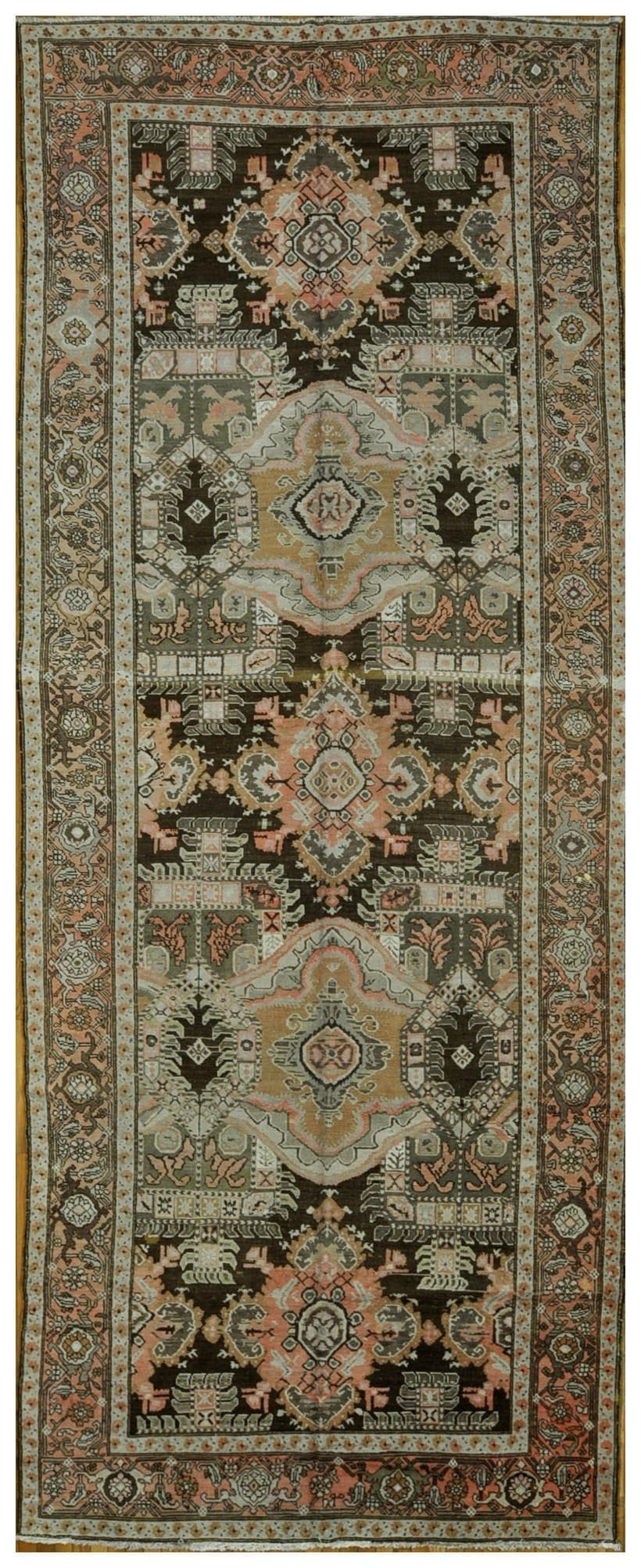 6′ x 18′ Terracotta Fine Hand-Knotted Caucasian Antique Karabagh Rug – Traditional Wool