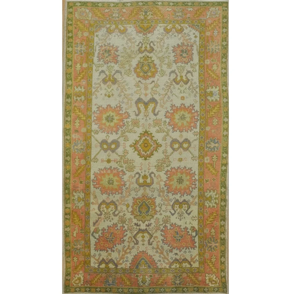 8′ x 16′ Pale Beige Fine Hand-Knotted Turkish Antique Oushak Rug – Transitional Wool