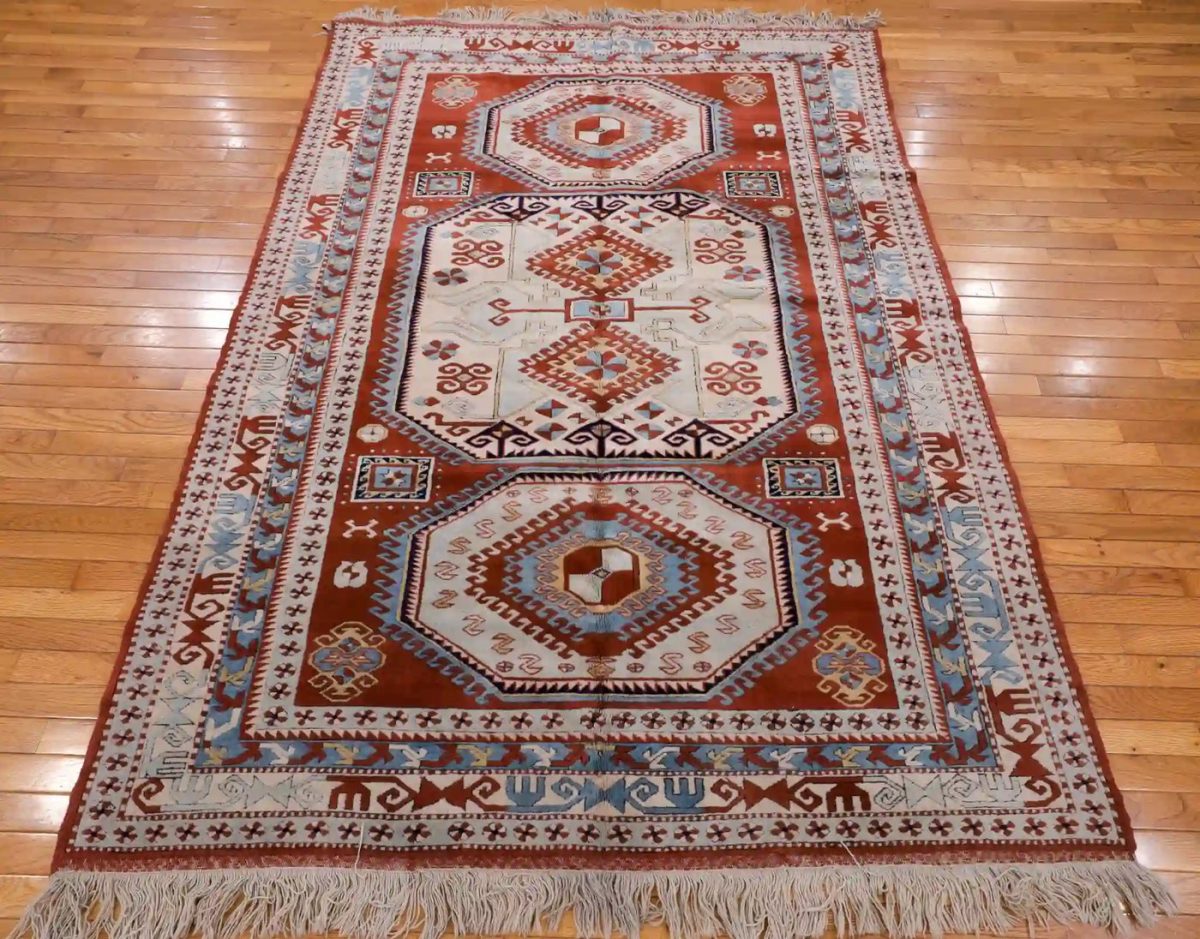 6′ x 8′ Red Fine Hand-Knotted Turkish Kazak Rug – Traditional Wool