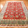 7′ x 9′ Red Fine Hand-Knotted Persian Tabriz Rug – Traditional Wool