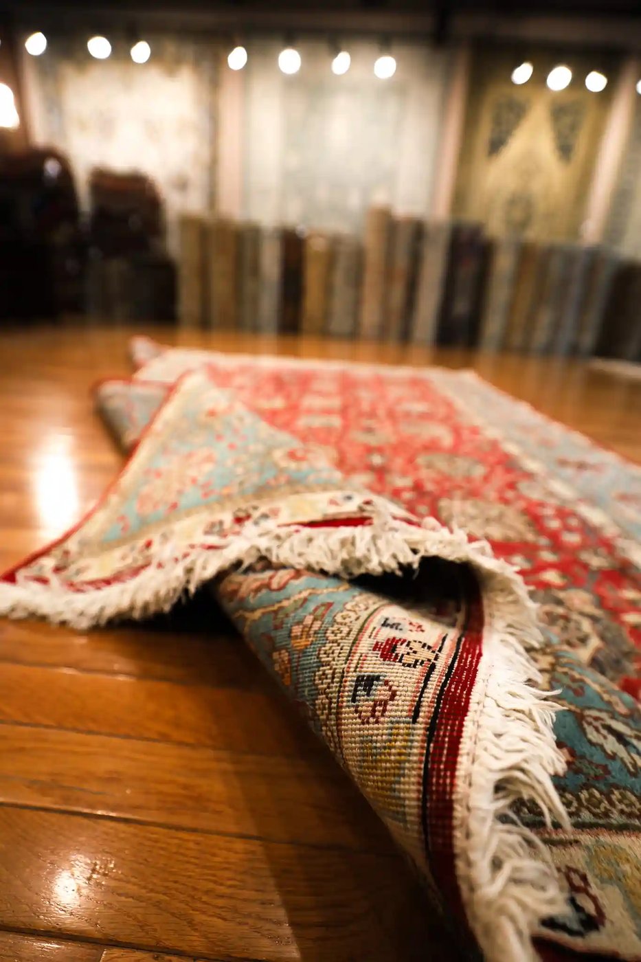7′ x 9′ Red Fine Hand-Knotted Persian Tabriz Rug – Traditional Wool