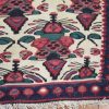 4′ x 5′ Persia Ivory Red Seneh Kilim Rug Traditional Flatwoven Wool