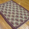 4′ x 5′ Persia Ivory Red Seneh Kilim Rug Traditional Flatwoven Wool