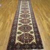 4′ x 13′ Vintage Persian Meshkin Traditional Runner Rug Ivory Navy Wool