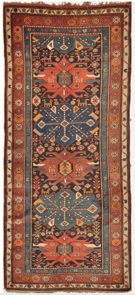 4′ x 9′ Caucasian Red Kazak Runner Rug – Hand-Knotted Wool