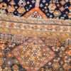 4′ x 6′ Deep Navy and Saffron Orange Hand-Knotted Antique Caucasian Shirvan Rug – Collector’s Wool