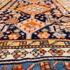 4′ x 6′ Deep Navy and Saffron Orange Hand-Knotted Antique Caucasian Shirvan Rug – Collector’s Wool