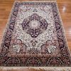 4′ x 6′ Ivory Fine Hand-Knotted Indian Tabriz Rug – Traditional Wool