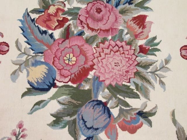 4′ x 6′ Cream Floral Handmade Needlepoint Rug – Chinese Aubusson Style Wool - 3 4′ x 6′ Cream Floral Handmade Needlepoint Rug – Chinese Aubusson Style Wool