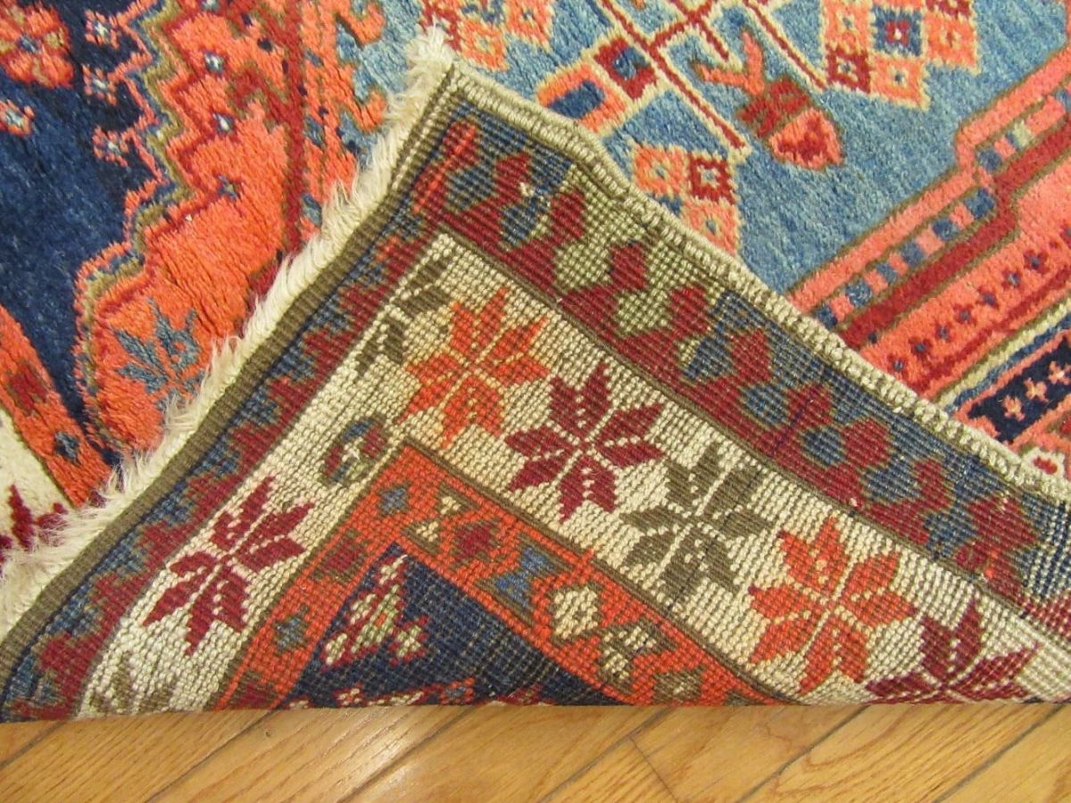 3′ x 11′ Antique Tribal Persian Sarab Runner Rug – Hand-Knotted Wool, Geometric Medallions