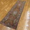 3′ x 9′ Vintage Persian Runner Rug – Traditional Hand-Knotted Wool, Geometric Medallion Design