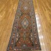 3′ x 9′ Vintage Persian Runner Rug – Traditional Hand-Knotted Wool, Geometric Medallion Design