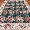 10′ x 14′ Large Handmade China Needlepoint Rug – Floral Design, Handcrafted Wool Needlework