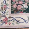 10′ x 14′ Large Handmade China Needlepoint Rug – Floral Design, Handcrafted Wool Needlework