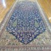 8′ x 18′ Antique Persian Karajeh Tree of Life Rug – Traditional Floral Design, Deep Navy & Ivory