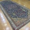 8′ x 18′ Antique Persian Karajeh Tree of Life Rug – Traditional Floral Design, Deep Navy & Ivory