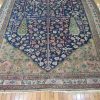 8′ x 18′ Antique Persian Karajeh Tree of Life Rug – Traditional Floral Design, Deep Navy & Ivory