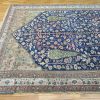 8′ x 18′ Antique Persian Karajeh Tree of Life Rug – Traditional Floral Design, Deep Navy & Ivory