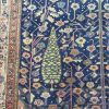 8′ x 18′ Antique Persian Karajeh Tree of Life Rug – Traditional Floral Design, Deep Navy & Ivory