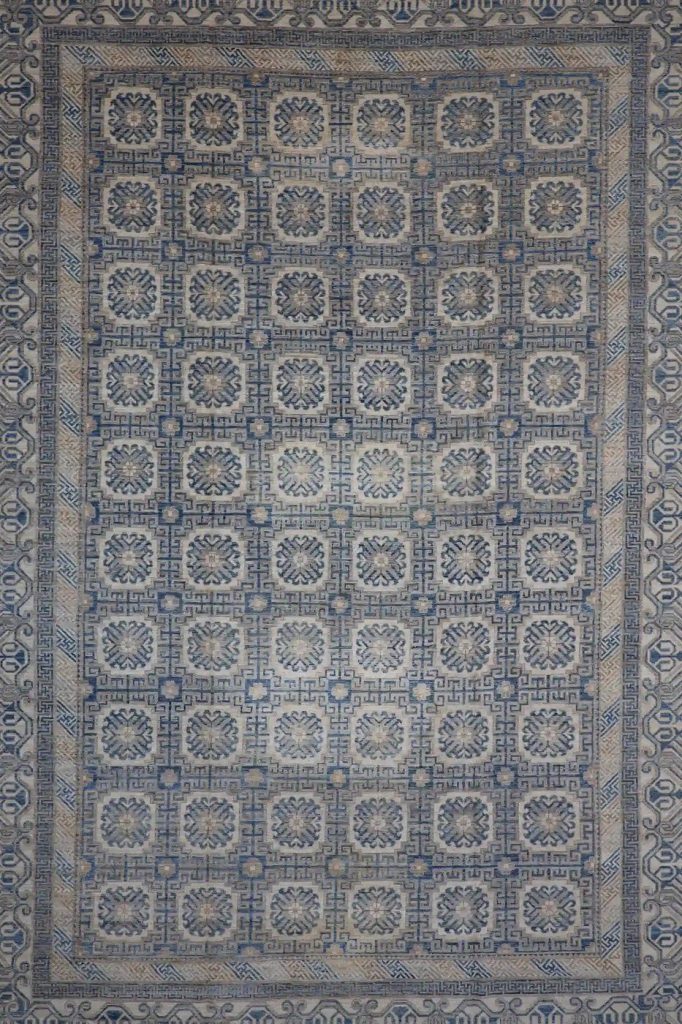 13′ x 18′ Pale Blue Fine Hand-Knotted Pakistani Khotan Rug – Transitional Wool