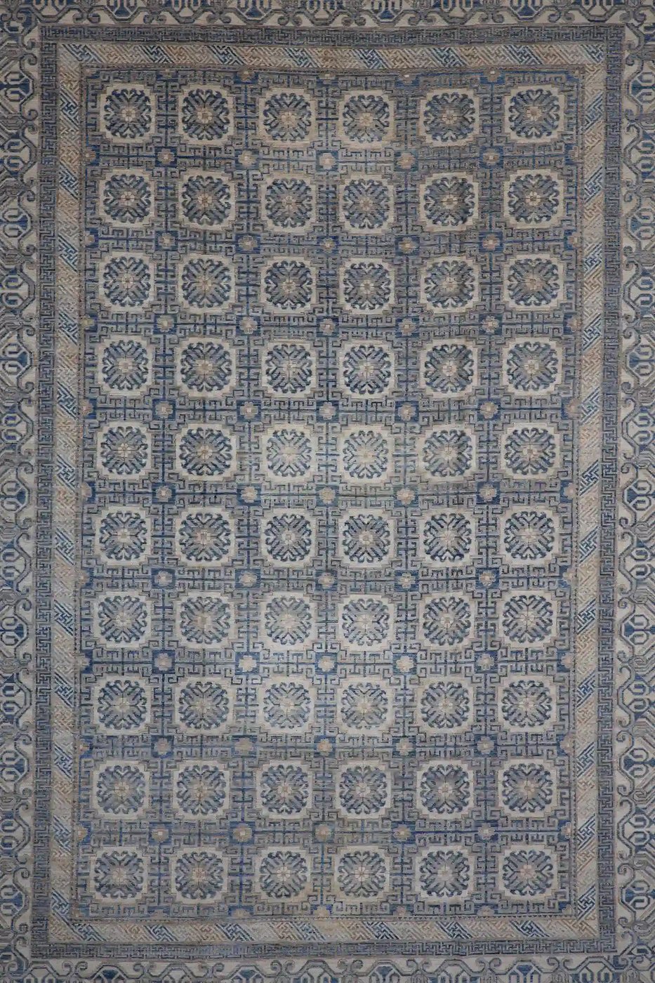 13′ x 18′ Pale Blue Fine Hand-Knotted Pakistani Khotan Rug – Transitional Wool