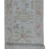 3′ x 18′ Pale Blue Fine Hand-Knotted Afghan Oushak Runner – Traditional Wool