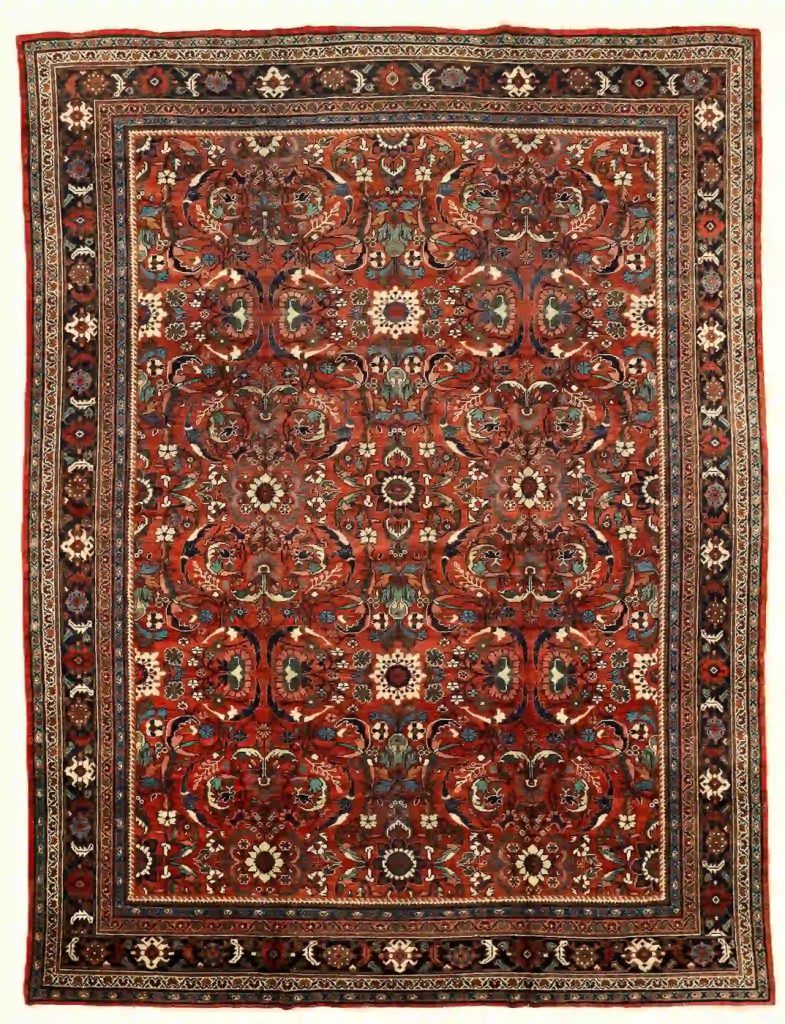 11′ x 14′ Red Fine Hand-Knotted Semi-antique Persian Mahal – Traditional Wool