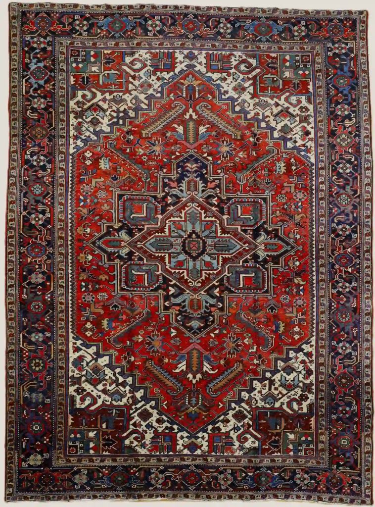 8′ x 11′ Red Fine Hand-Knotted Persian Heriz – Traditional Wool
