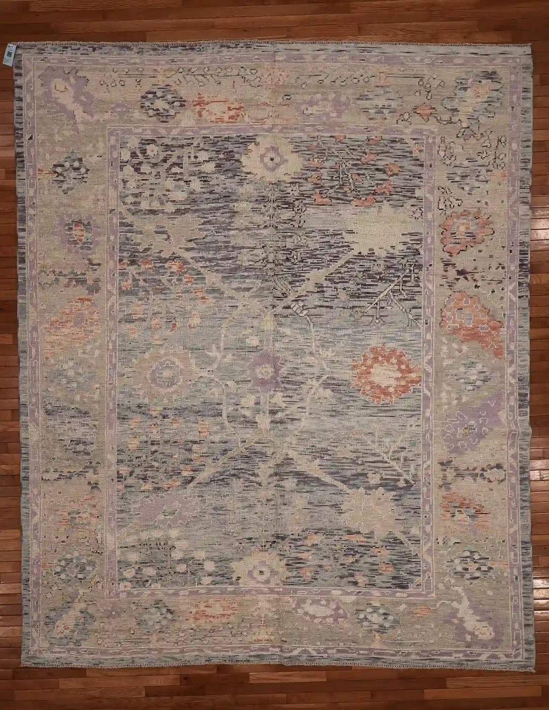 9′ x 11′ Pale Blue Fine Hand-Knotted New Turkish Oushak Rug – Traditional Wool