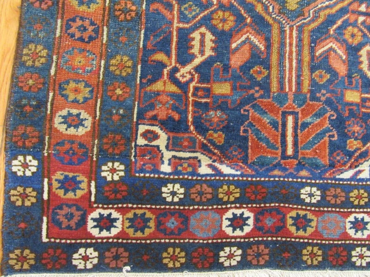 3′ x 15′ Tribal Handmade Persian Heriz Runner – Traditional Geometric Style, Navy & Rust - 4 3′ x 15′ Tribal Handmade Persian Heriz Runner – Traditional Geometric Style, Navy & Rust