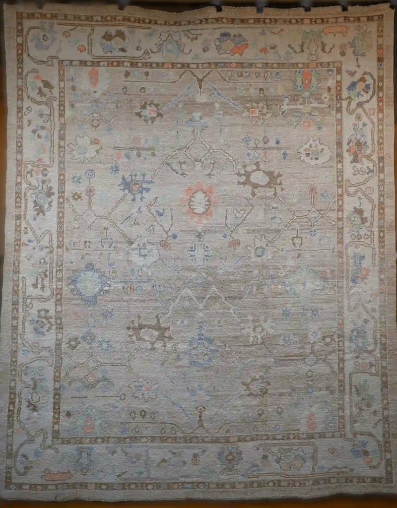 8′ x 10′ Ivory Fine Hand-Knotted New Turkish Oushak Rug – Traditional Wool 8′ x 10′ Ivory Fine Hand-Knotted New Turkish Oushak Rug – Traditional Wool
