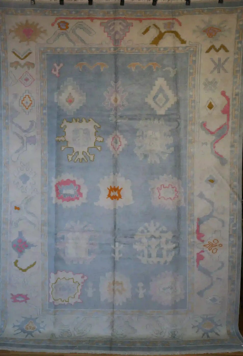 7′ x 10′ Light Blue Fine Hand-Knotted New Turkish Oushak Rug – Traditional Wool