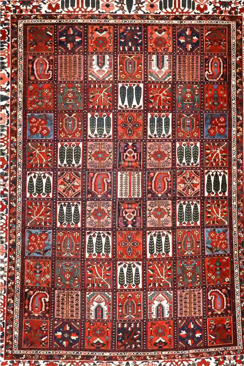 11′ x 14′ Multi-Color Fine Hand-Knotted Semi-Antique Persian Bakhtiari Rug – Traditional Wool