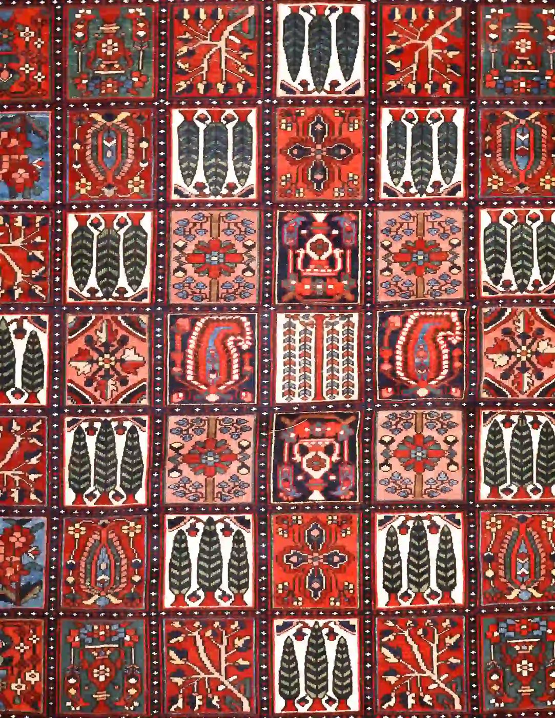 11′ x 14′ Multi-Color Fine Hand-Knotted Semi-Antique Persian Bakhtiari Rug – Traditional Wool