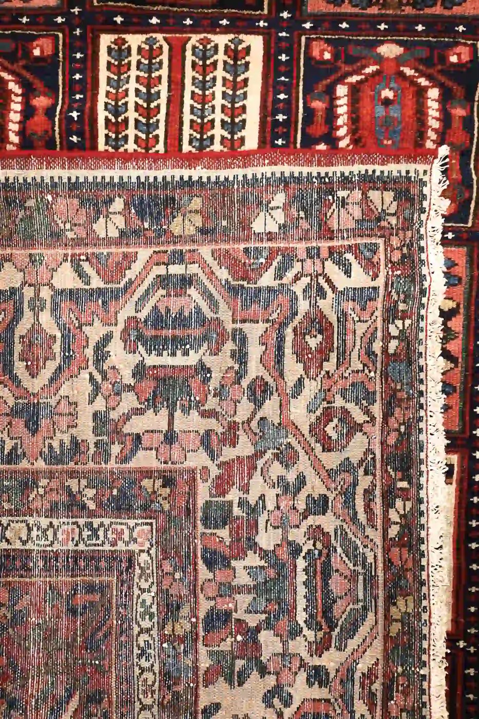 11′ x 14′ Multi-Color Fine Hand-Knotted Semi-Antique Persian Bakhtiari Rug – Traditional Wool