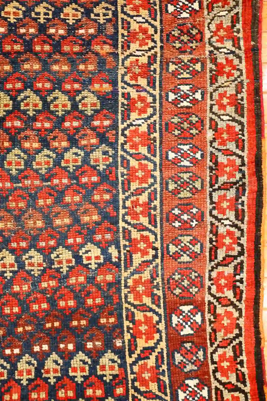 4′ x 16′ Navy Fine Hand-Knotted Antique Persian Kurdish Rug – Tribal Wool