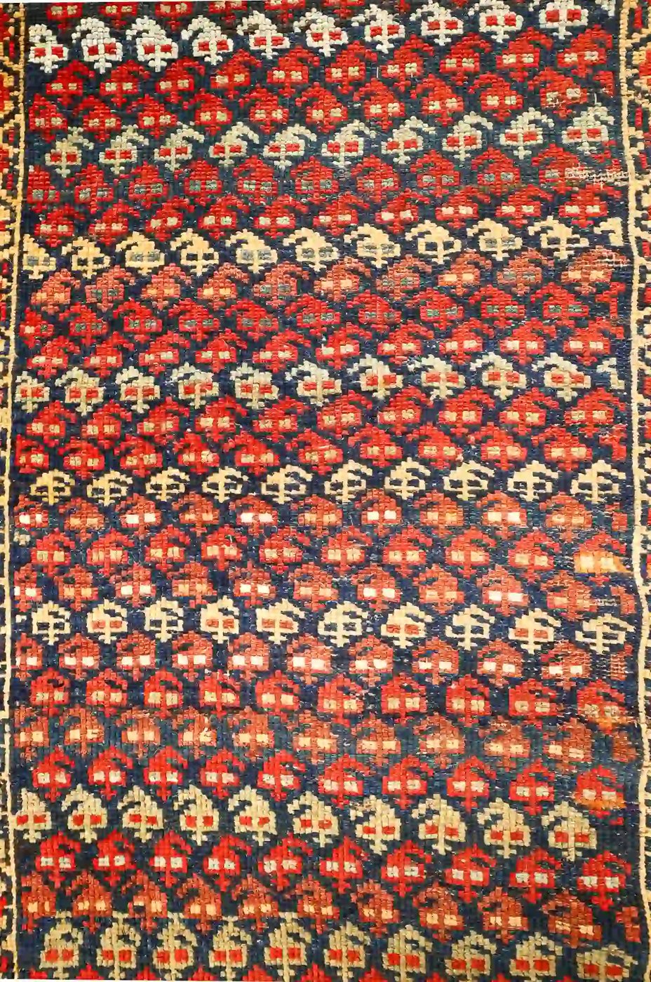 4′ x 16′ Navy Fine Hand-Knotted Antique Persian Kurdish Rug – Tribal Wool