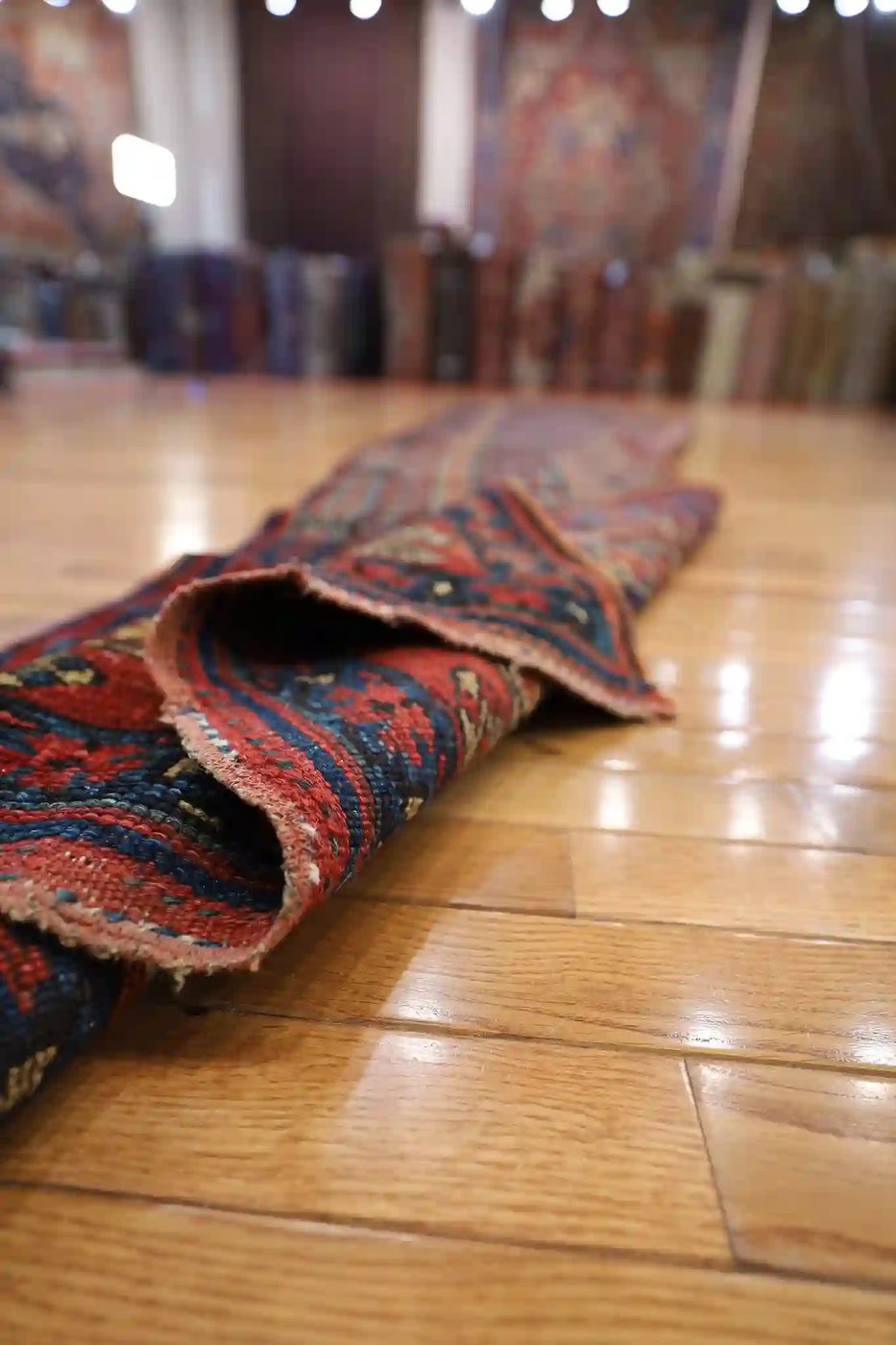 4′ x 16′ Navy Fine Hand-Knotted Antique Persian Kurdish Rug – Tribal Wool