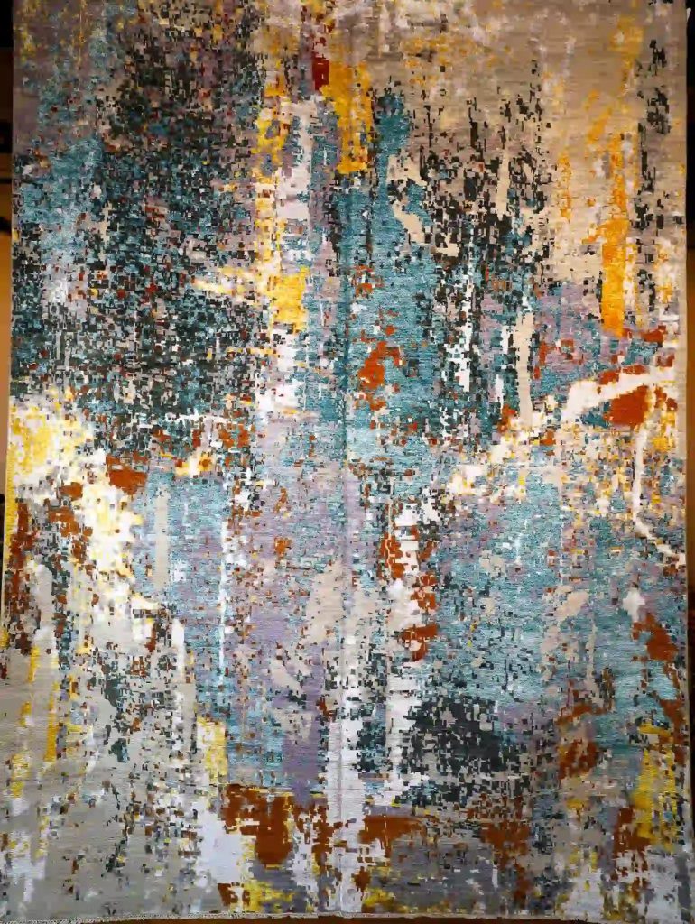9′ x 12′ Gray Fine Hand-Knotted Indian Modern Rug – Contemporary Wool