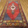 5′ x 10′ Tribal Handmade Anatolian Rug – Vintage Geometric Medallion, Red & Charcoal