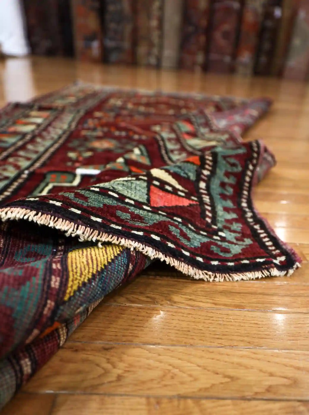 4′ x 8′ Burgundy Fine Hand-Knotted Turkish Oushak Runner Rug – Traditional Wool
