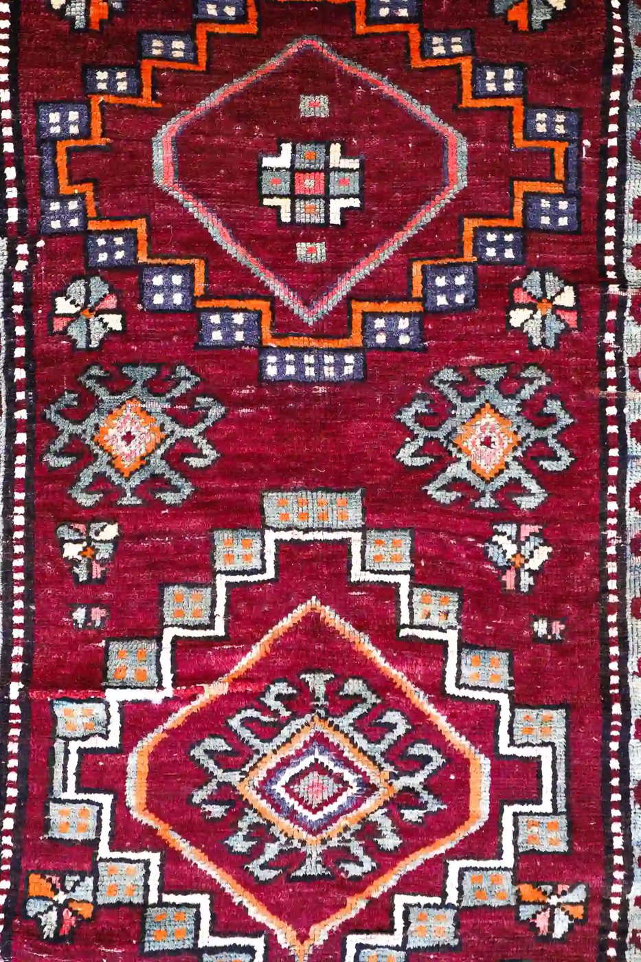 4′ x 8′ Burgundy Fine Hand-Knotted Turkish Oushak Runner Rug – Traditional Wool