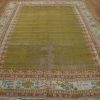 7′ x 10′ Antique Turkish Oushak Rug – Open Field Design, Soft Gold & Pastel Border