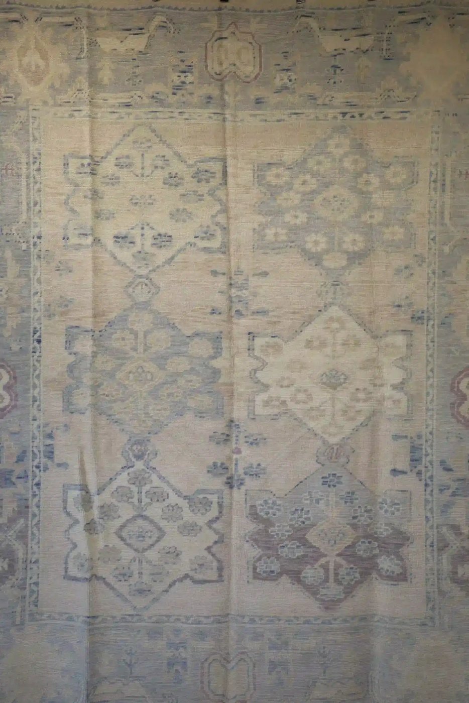 8′ x 10′ Beige Fine Hand-Knotted Turkish Oushak Rug – Transitional Wool