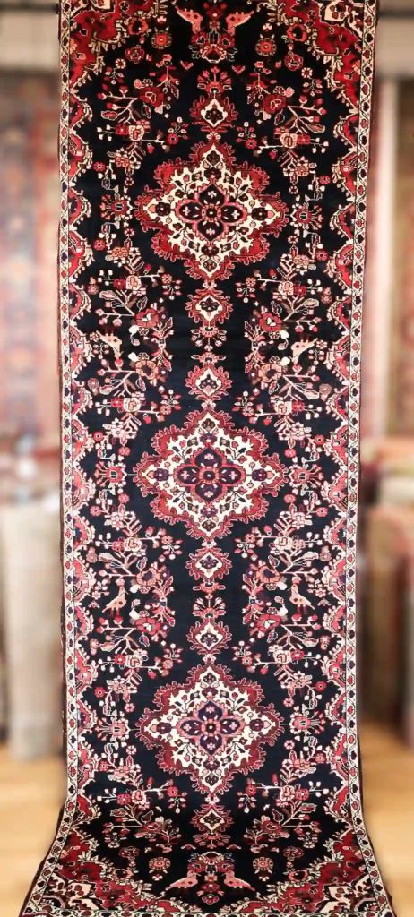 4′ x 12′ Red Fine Hand-Knotted Persian Bakhtiari Runner – Traditional Wool