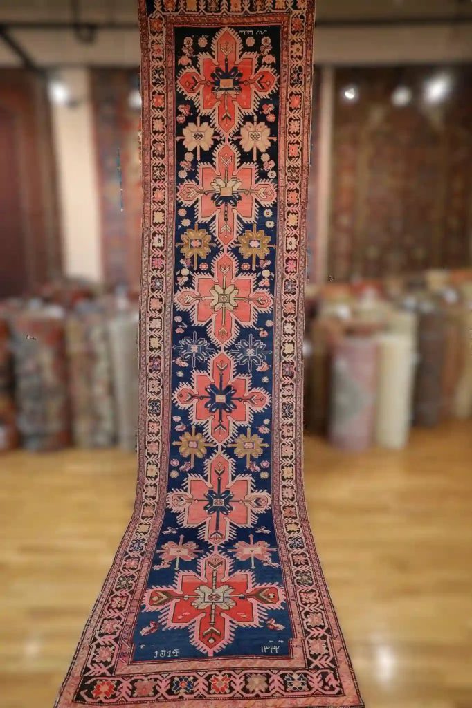 4′ x 15′ Red Fine Hand-Knotted Antique Caucasian Karabagh Runner – Traditional Wool