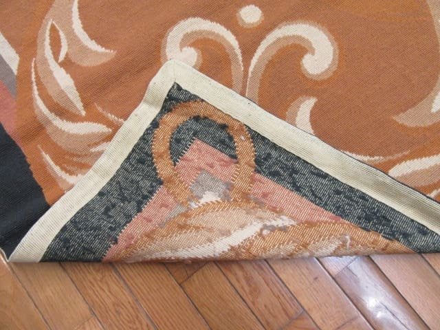 12′ x 15′ Chinese Peach Floral Needlepoint Rug – Traditional Wool