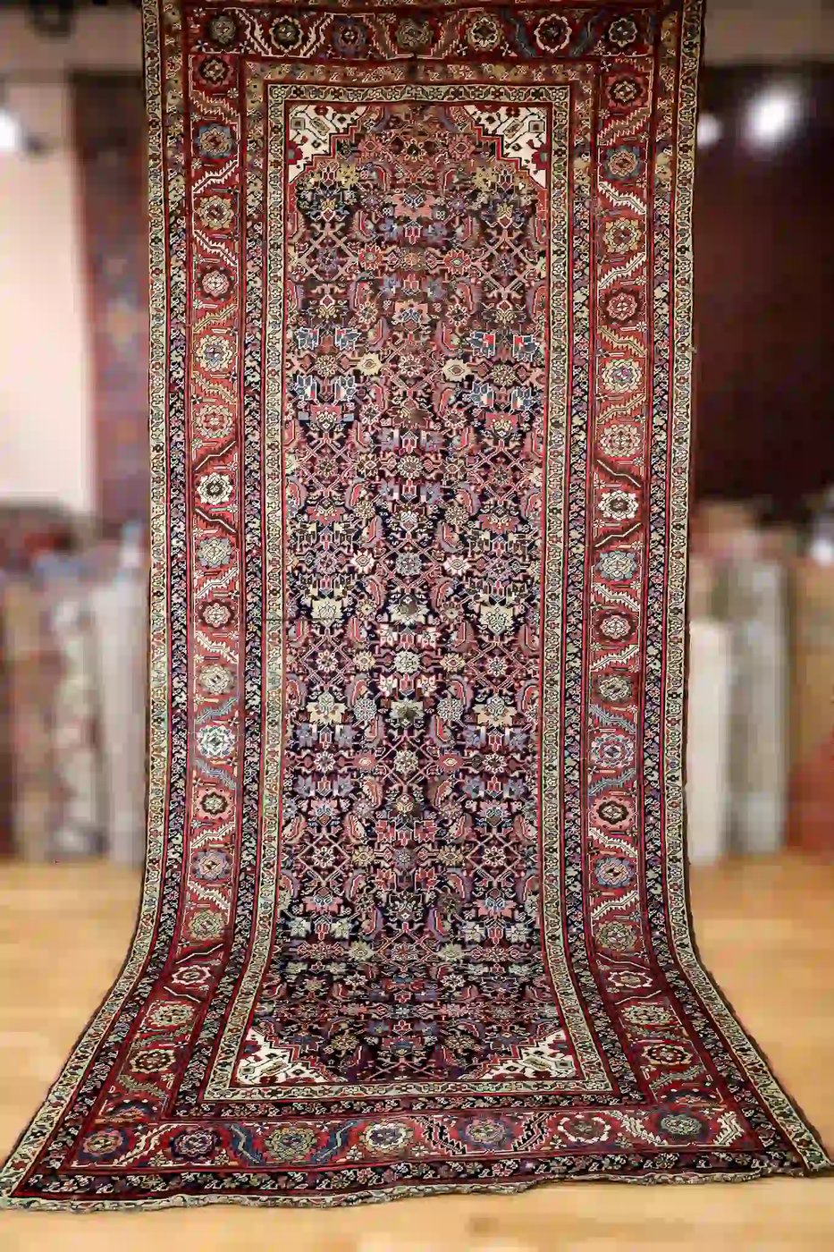 6′ x 14′ Red Fine Hand-Knotted Antique Persian Farahan Rug – Traditional Wool