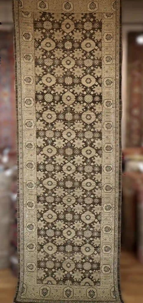 4′ x 10′ Beige Fine Hand-Knotted Vintage Egyptian Agra Runner – Traditional Wool