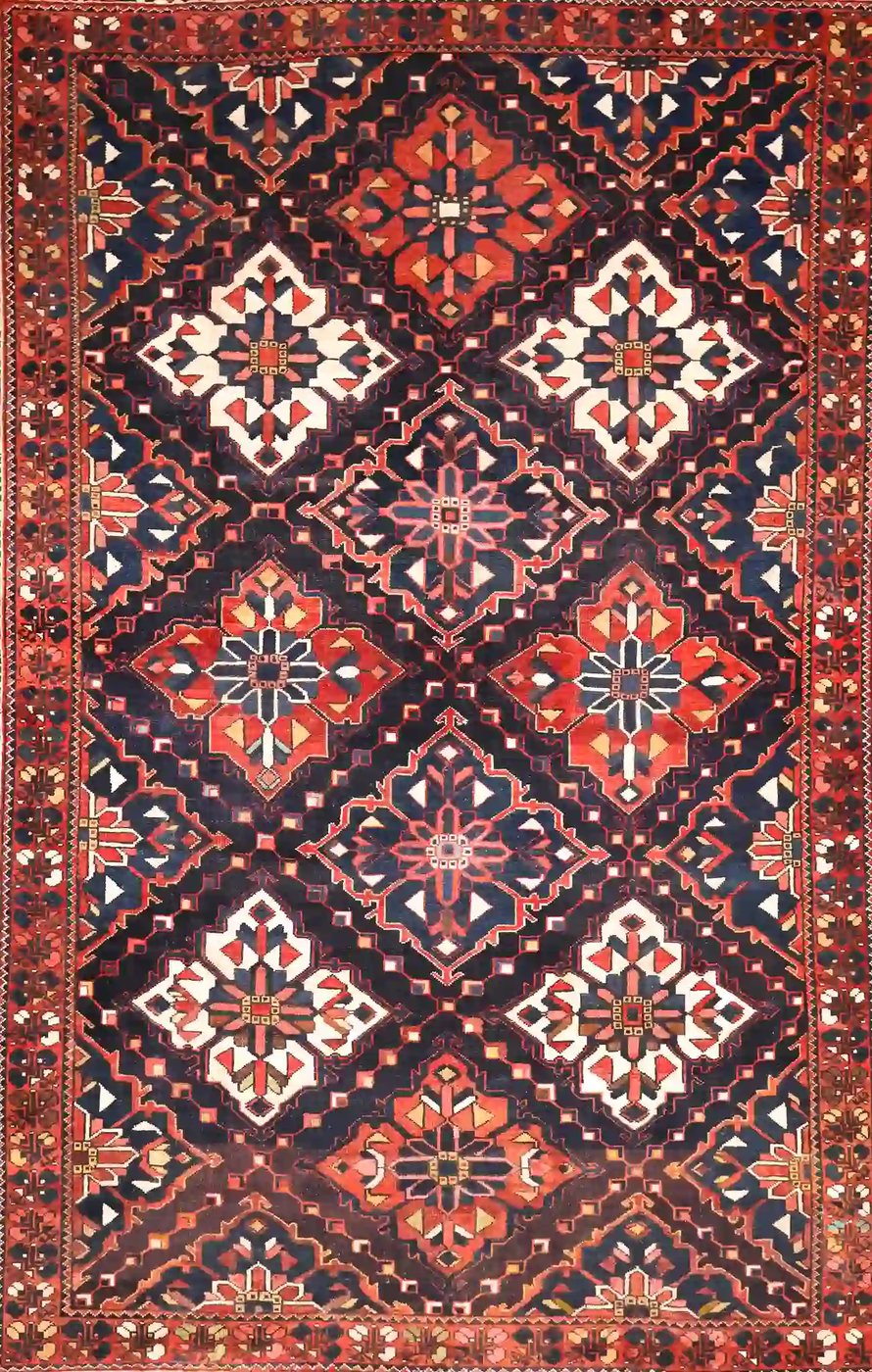 10′ x 13′ Red Fine Hand-Knotted Persian Bakhtiari Rug – Traditional Wool - 2 10′ x 13′ Red Fine Hand-Knotted Persian Bakhtiari Rug – Traditional Wool